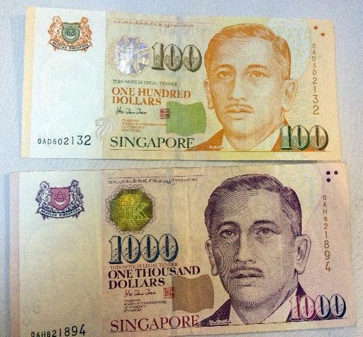 $100 and $1000 Singapore dollars