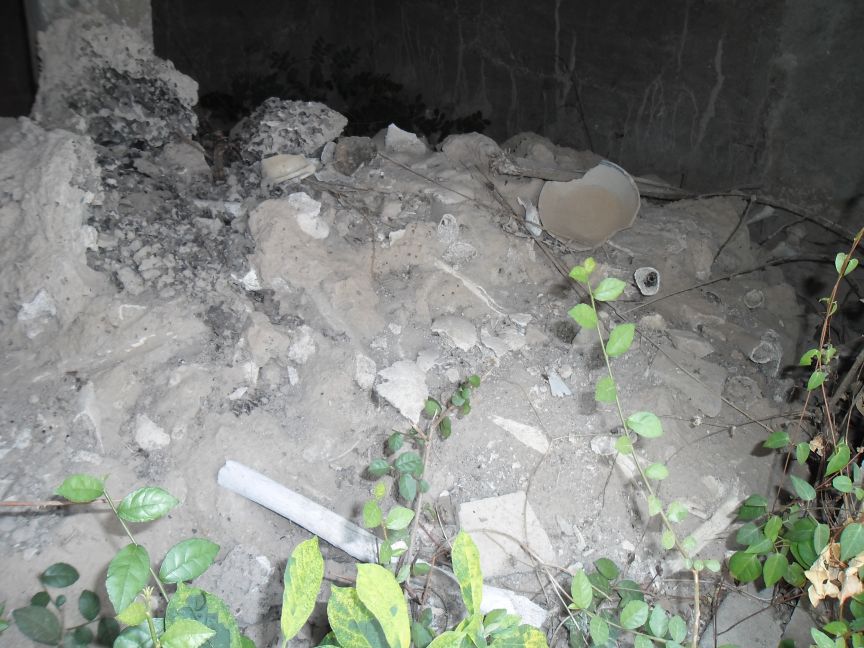 Part of the discarded pile of bones of victims of the Khmer Rouge at the Sadok Klok Temple.  