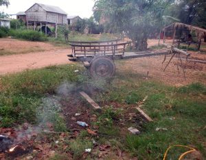 The main road and homes in Samnang’s village