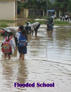 flooded school Poipet, Cambodia